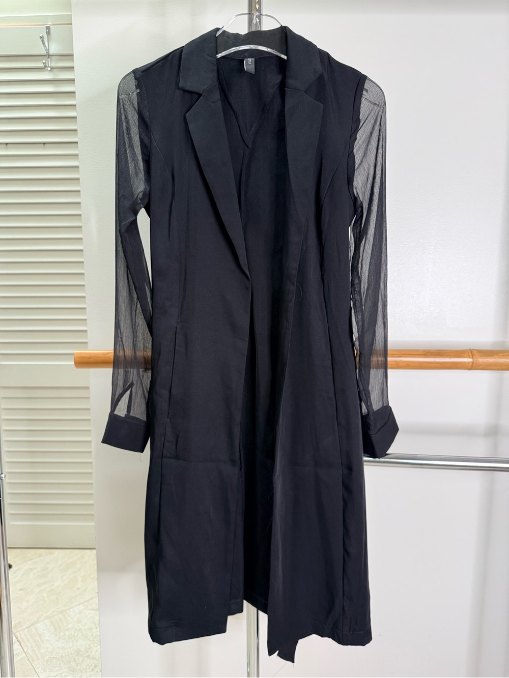 Y.A.S YASHANNA Long Blazer XS Black Sheer Sleeve Duster